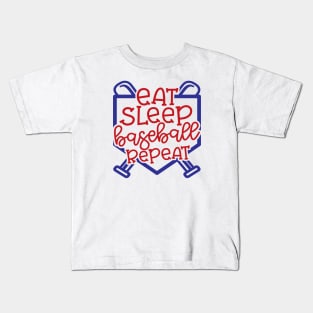 Eat Sleep Baseball Repeat Cute Funny Kids T-Shirt